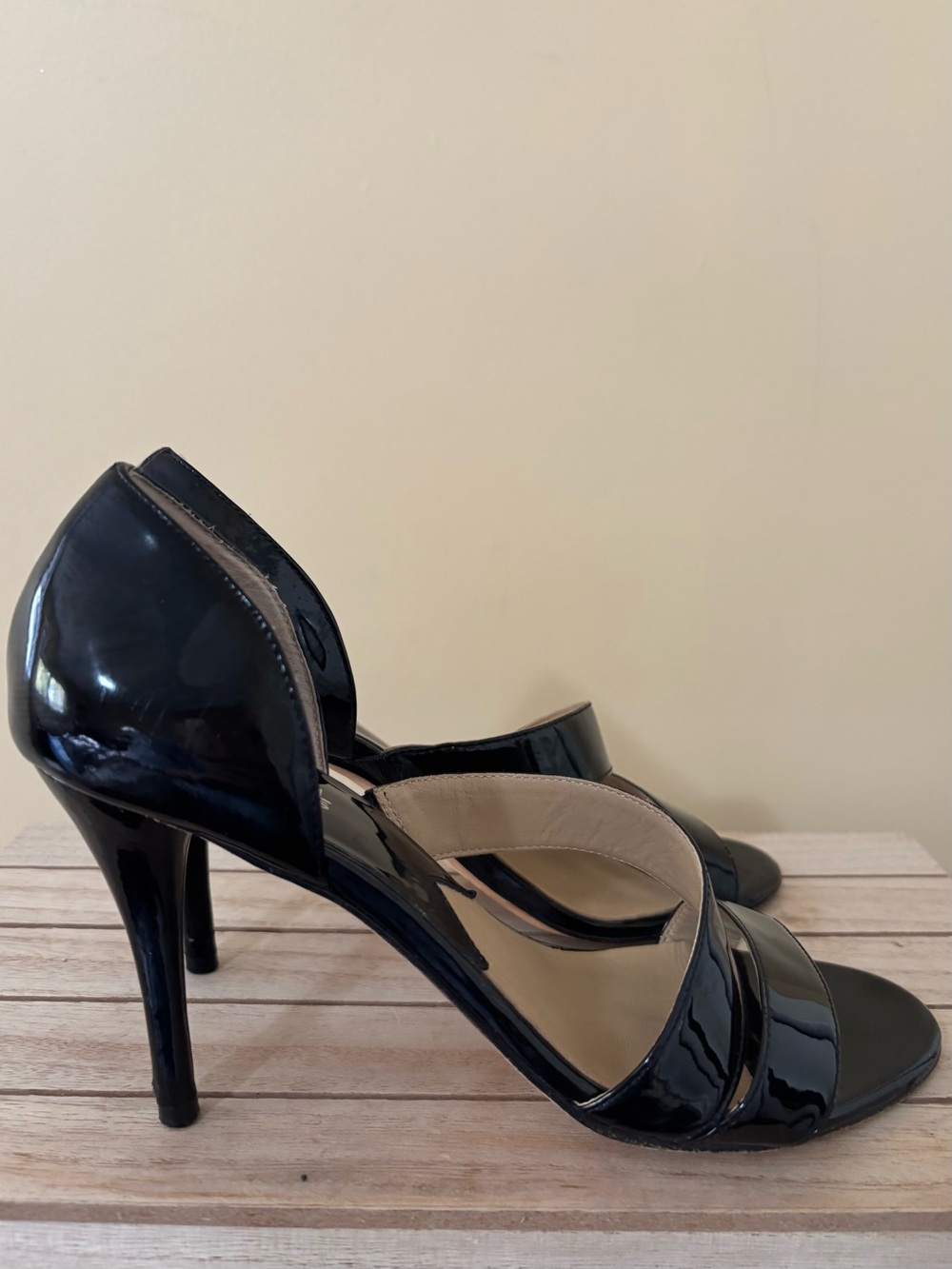 Michael Kors| Black Patent Leather Strappy High Heel Sandals Sz 8.5